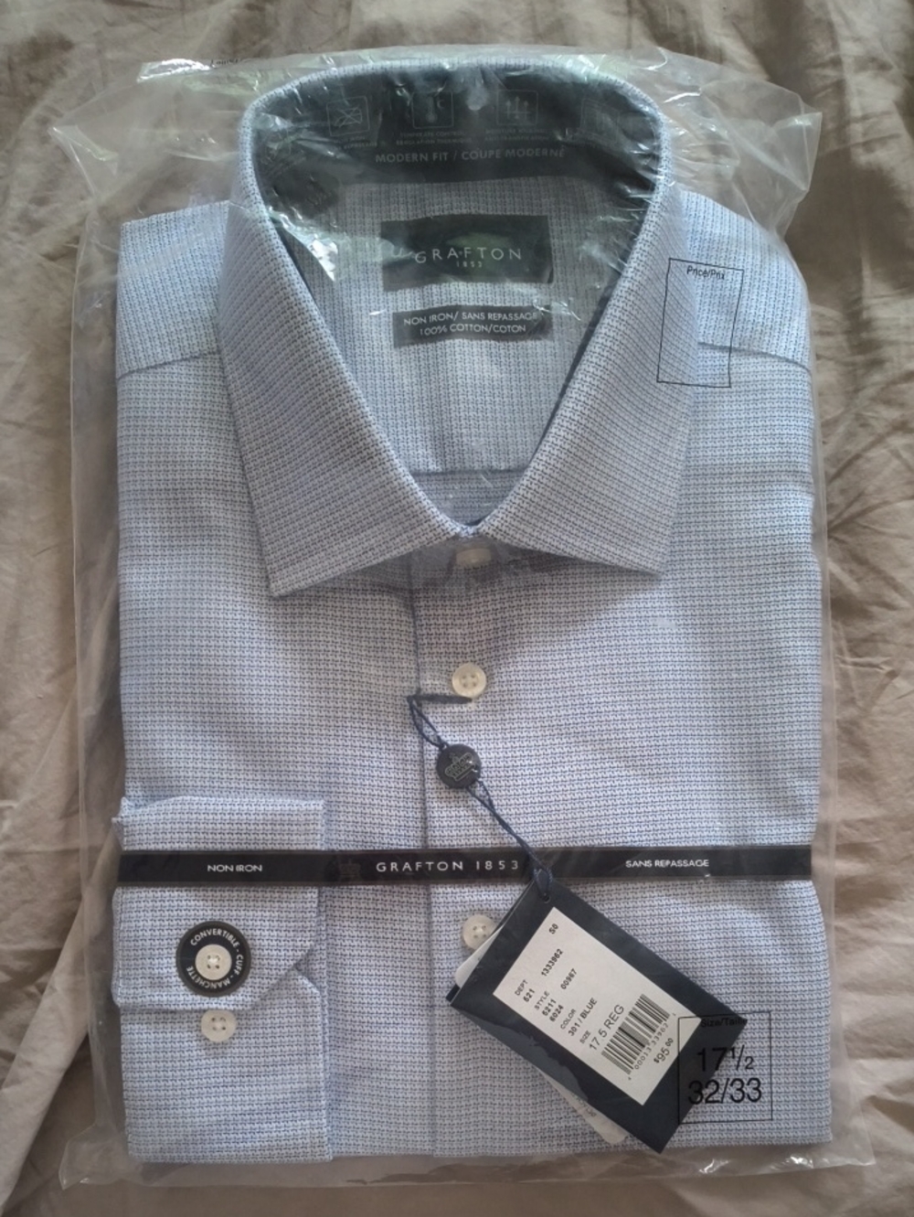 Grafton Light Blue Textured Dress Shirt - Modern Fit